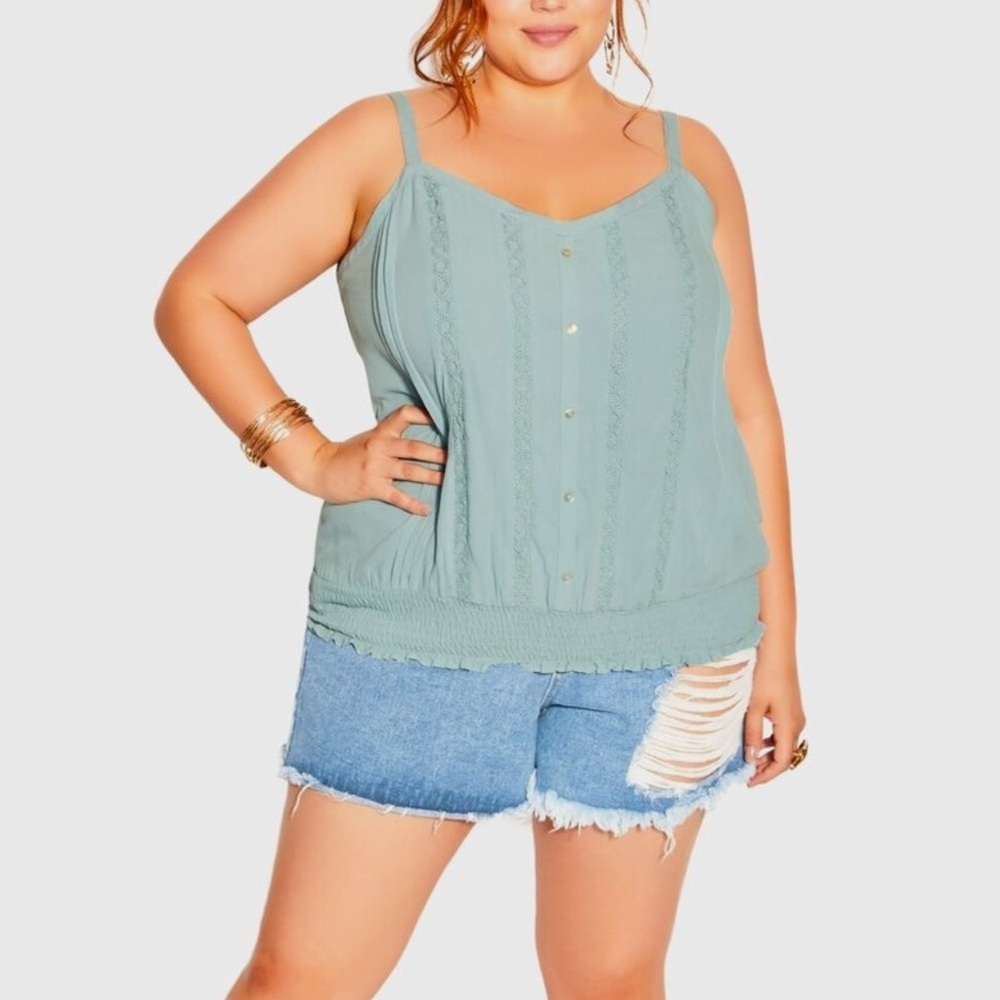 City chic Cami Summer lace tank top size 16